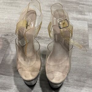 Pleaser Clear Strap Heels